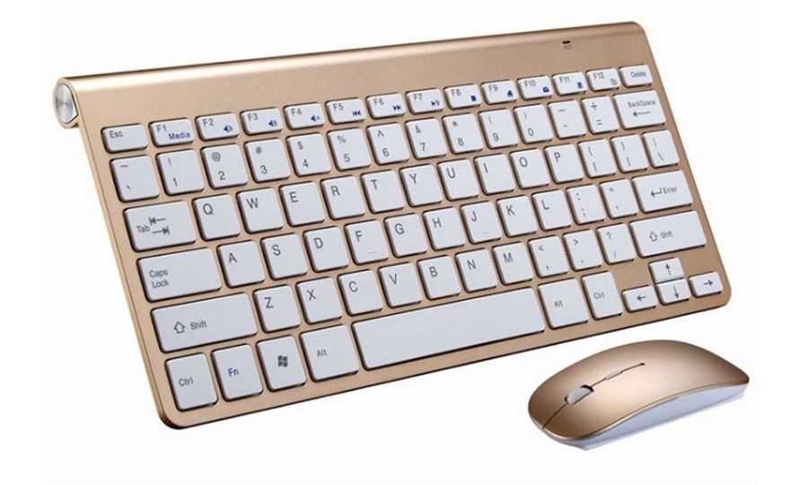 Mobilly Bezdrôtová klávesnica a myš pre Android, Mac, Windows, zlatá