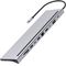 USB-C HUB 11v1 (USB-C PD, HDMI 4K, VGA, LAN RJ45, 3x USB 3.0, SD, microSD, audio)