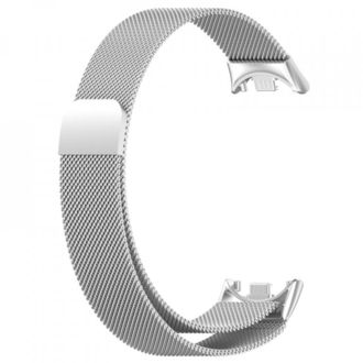 Mobilly Milánsky ťahový celokovový náhradný náramok pre Xiaomi Mi Band 8 - Silver