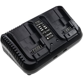 Nabíjačka 2 akumulátorov pre DeWalt 12V MAX, XR Li-Ion 18V, napr. DCB120, DCB132