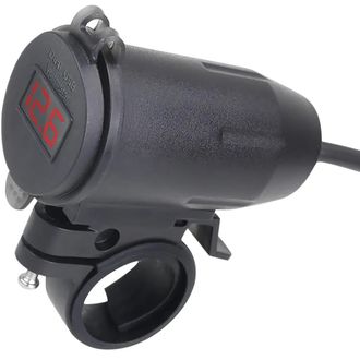 Vodotesná nabíjačka s monitorom napätia na riadidlách, 2x USB, rýchle nabíjanie QC3.0