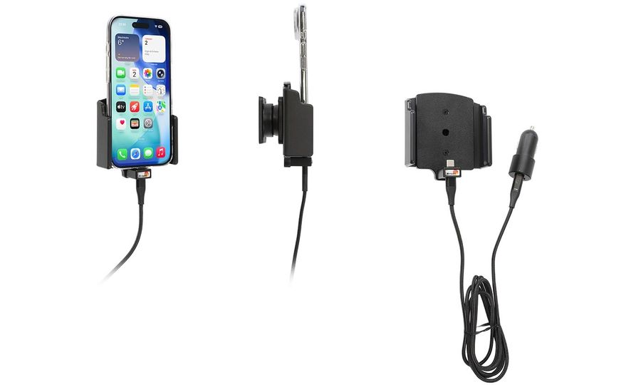 Nastaviteľný držiak do auta Brodit, šírka 70-83 mm, hrúbka 2-10 mm, s CL nabíjaním