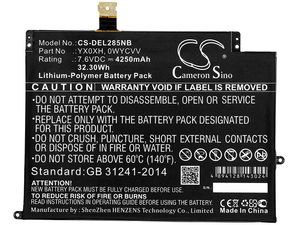 Batéria pre Dell Latitude 7285, 4250mAh, Li-Pol