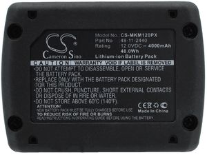 Batéria pre Milwaukee M12 B4 RED LITHIUM, C12 (eq.48-11-2440) 4,0 Ah, Li-Ion