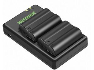 Neewer 2-Pack EN-EL15 EN-EL15 Battery Charger Set Compatible with Nikon (Micro USB Port, 2100mAh)