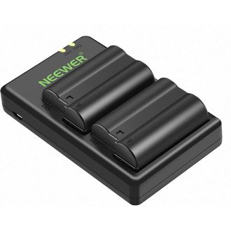 Neewer 2-Pack EN-EL15 EN-EL15 Battery Charger Set Compatible with Nikon (Micro USB Port, 2100mAh)