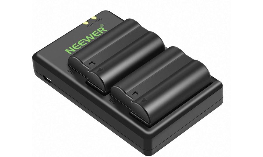 Neewer 2-Pack EN-EL15 EN-EL15 Battery Charger Set Compatible with Nikon (Micro USB Port, 2100mAh)