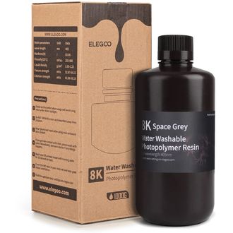 ELEGOO 8K Water Washable Resin 1kg, vesmírne sivá