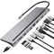 USB-C HUB 11v1 (USB-C PD, HDMI 4K, VGA, LAN RJ45, 3x USB 3.0, SD, microSD, audio)