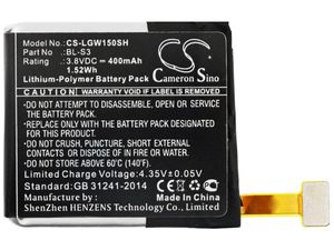 Batérie pre LG W150, LG Watch Urbane, (ekv. LG BL-S3), 400 mAh