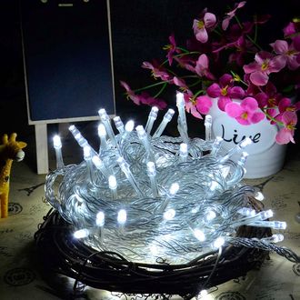 Vianočná svetelná reťaz LED, 10 m, biela