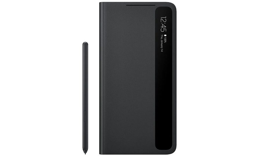Samsung Flipové puzdro Clear View s perom S Pen pre S21 Ultra, čierne