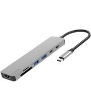 Proove IRON LINK 7v1 hub Type-C, 2x Type-C, 2x USB 3.0, HDMI, čítačka SD/TF, hliník, pre všetky OS