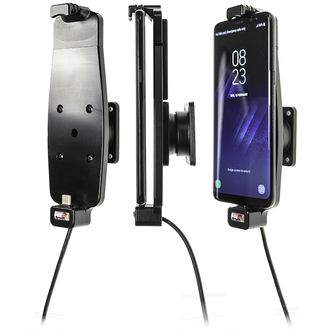 Brodit držiak do auta na Samsung Galaxy S10/S9/S8 a iné s pružinou, s pon. z CIG. zapaľovača/USB