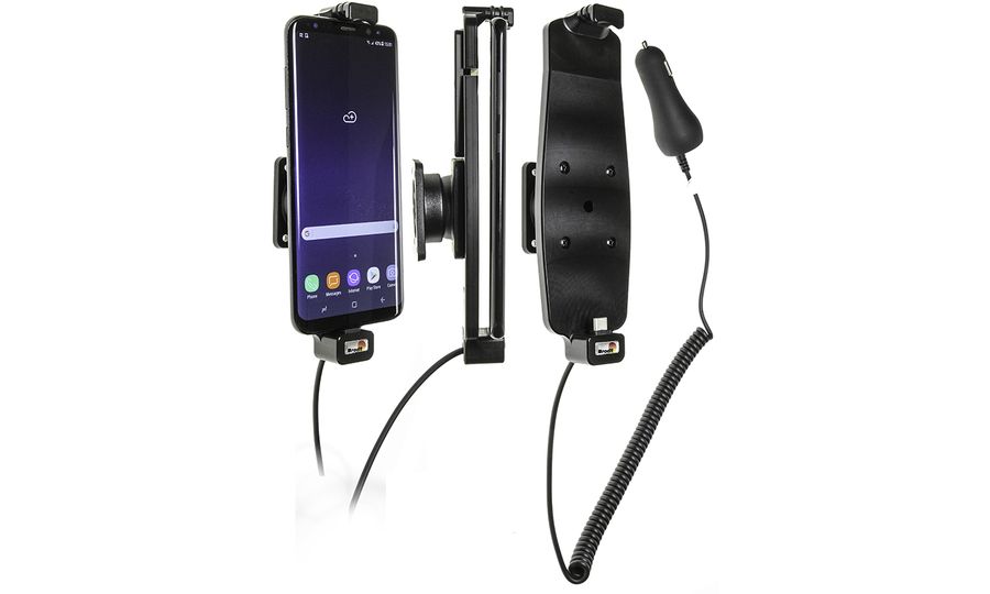 Brodit držiak do auta na Samsung Galaxy S9+ a S8+ a iné, s pružinou, s nabíjaním z cig. zapaľovača