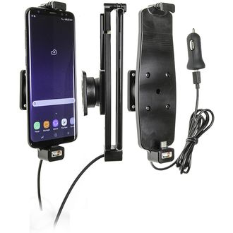 Brodit držiak do auta na Samsung Galaxy S10+/S9+/S8+ a iné, s pružinou, s pon. z cig.zapalovače/USB