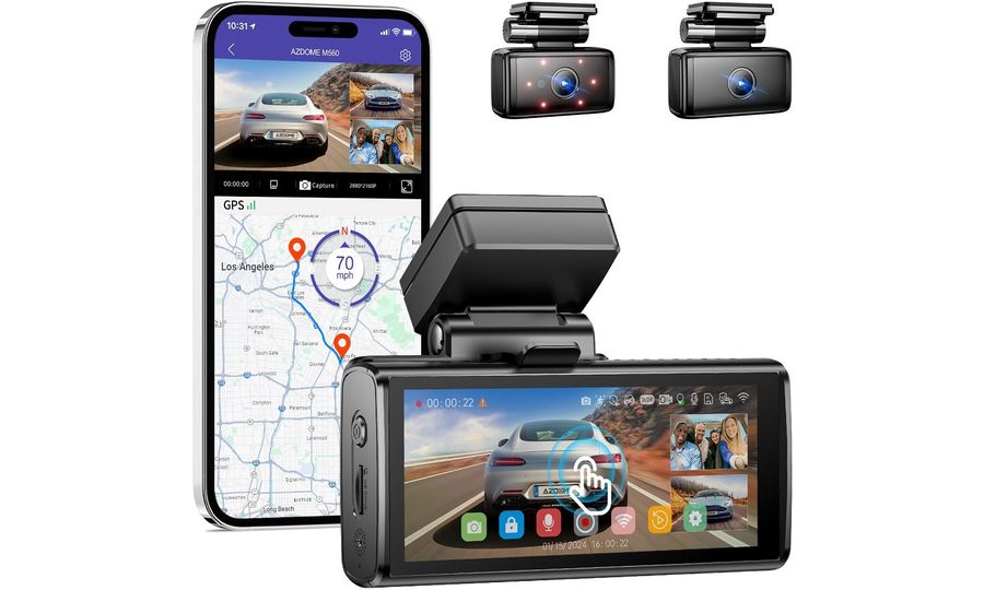 AZDOME M580 4K Dash Cam Kit so zadnou a vnútornou kamerou