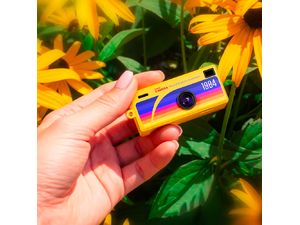 Retro fotoaparát Mobilly Mini na kľúče, žltý