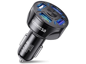 Mobilly Nabíjačka do auta, 4x USB-A, QuickCharge 3.0, čierna