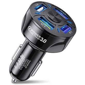 Mobilly Nabíjačka do auta, 4x USB-A, QuickCharge 3.0, čierna