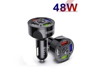 Mobilly Nabíjačka do auta, 4x USB-A, QuickCharge 3.0, čierna