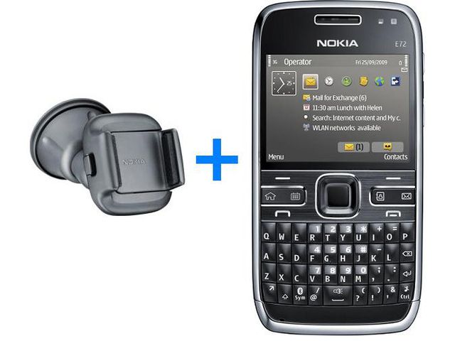 obsah balenia NOKIA E72 Zodium Black + Nabíjecí sada na kolo Nokia