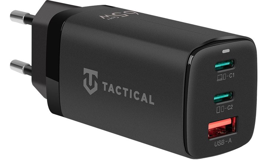 Cestovná rýchlonabíjačka Tactical FlashBang GaN 65 W, čierna