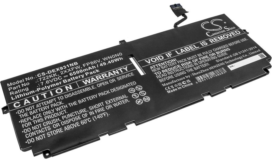 Batéria pre Dell XPS 13 9300,9380, 9310, 6500mAh, Li-Pol