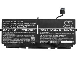 Batéria pre Dell XPS 13 9300,9380, 9310, 6500mAh, Li-Pol