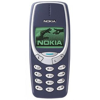 Nokia 3310 (model r.v. 2000), prekrytý pôvodný telefón, anglické menu