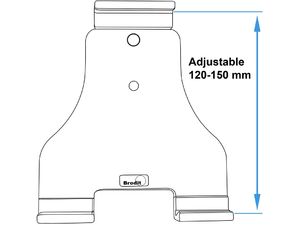 Brodit držiak do auta pre tablet nastaviteľný, bez nabíjania, 120-150 mm, max. hrúbka 25 mm