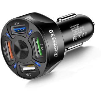 Mobilly Nabíjačka do auta, 4x USB-A, QuickCharge 3.0, čierna