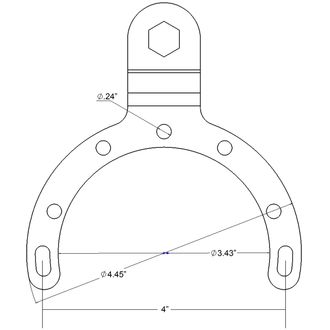RAM Mounts držiak viečka nádrže motocykla, veľký, rozstup skrutiek 101,6 mm, RAM-B-411U