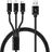 Opletený nabíjací kábel 3v1 USB-C, Lightning, MicroUSB na nabíjanie až 3 telefónov súčasne