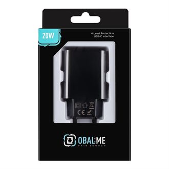 Obal:Me Cestovná nabíjačka USB-C 20W, čierna