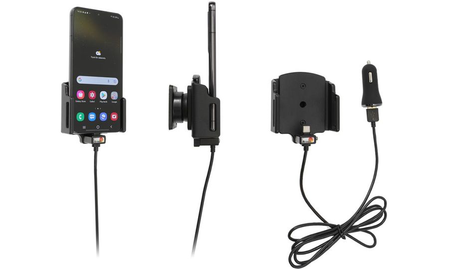 Brodit držiak do auta na Samsung Galaxy S22, v puzdre, nastaviteľný, s nabíjaním z CL/USB