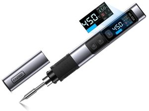 FNIRSI HS-02A SMART 100W programovateľná mikropájka s displejom, 6 hrotov, 100°C-420°C, strieborná