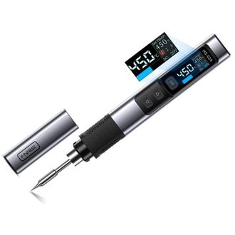 FNIRSI HS-02A SMART 100W programovateľná mikropájka s displejom, 6 hrotov, 100°C-420°C, strieborná
