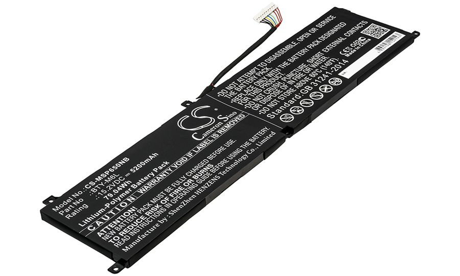 Batéria pre MSI GS65/GS65 Stealth Thin/PS63/P65/P65 Creator 8RF, 5200mAh, Li-Pol