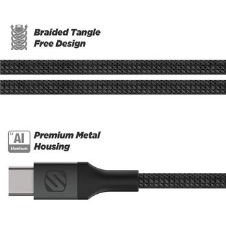 Scosche StrikeLine s certifikáciou MFi, 1,5 m, Lightning - USB-C
