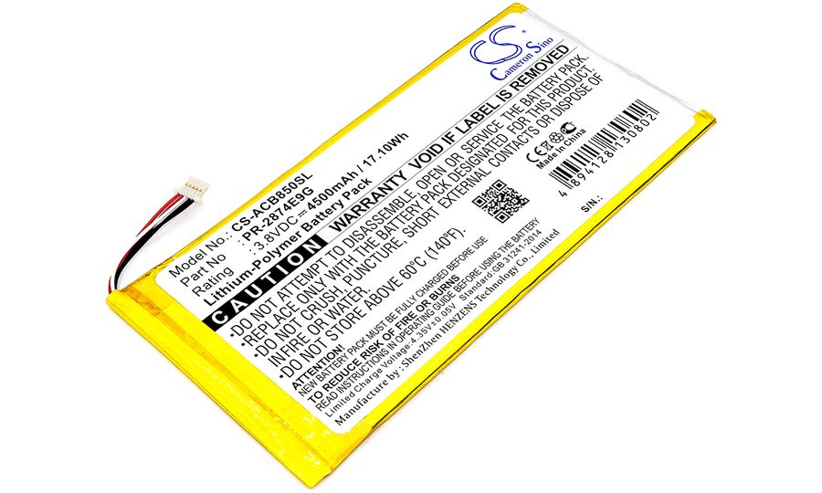 Batérie pre Acer A6001, Iconia One 8 (ekv. PR-2874E9G), 4500mAh
