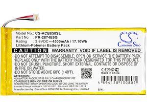 Batérie pre Acer A6001, Iconia One 8 (ekv. PR-2874E9G), 4500mAh