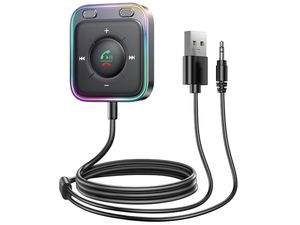 LED Bluetooth 5.3 audio prijímač do auta, duálny mikrofón, USB, 3,5 mm AUX