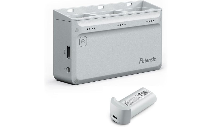 Potensic 3-polohová rýchlonabíjačka pre Atom 4K SE 60W More Power, sada so sieťovým adaptérom a 1x batériou