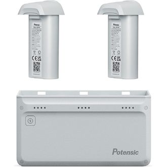 Potensic 3-polohová rýchlonabíjačka pre Atom 4K SE 60W More Power, sada so sieťovým adaptérom a 2x batériami
