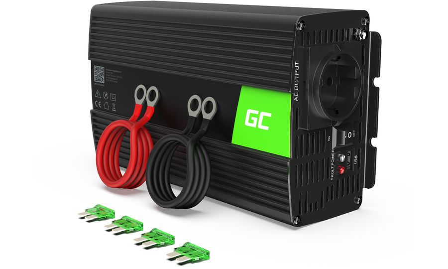 Green Cell Power Inverter menič napätia z 24V na 230V, 1000W/2000W, modifikovaná sínusoida