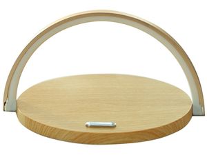 Nočná lampa LightArc s bezdrôtovou nabíjačkou telefónu, 10 W, drevo