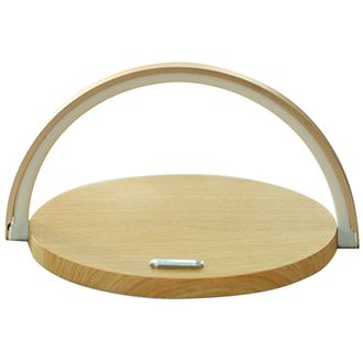 Nočná lampa LightArc s bezdrôtovou nabíjačkou telefónu, 10 W, drevo