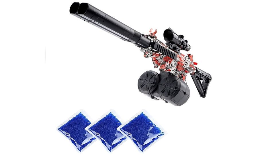 Sunny Blaster Double Barrel, červený + 3x Gellets, mäkký