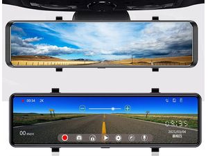 Kamera do auta 4K s 12" displejom v spätnom zrkadle + zadná kamera